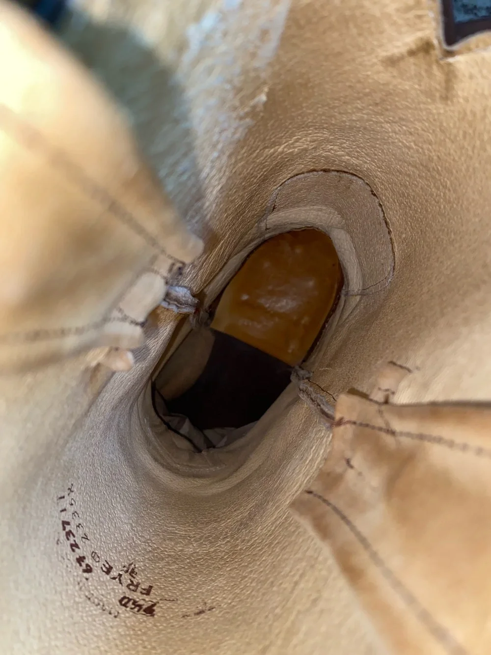 Vtg FRYE Tan Sand Western Cowboy Boot USA Mens 9.5 EUC - Picture 11 of 16